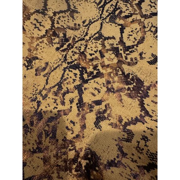 ANTHROPOLOGIE CURRENT AIR Harmony Metallic Snake Print Skirt Yellow Size Small - Picture 7 of 8